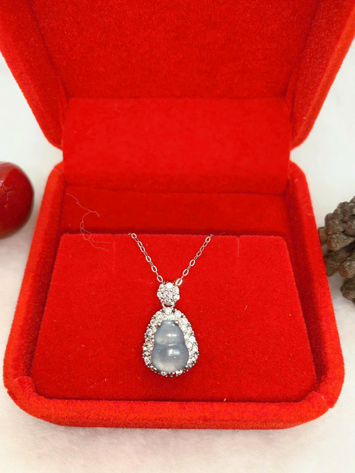 Mặt Dây Chuyền Ngọc Bích 8*10mm Bạc 925 - NE30025