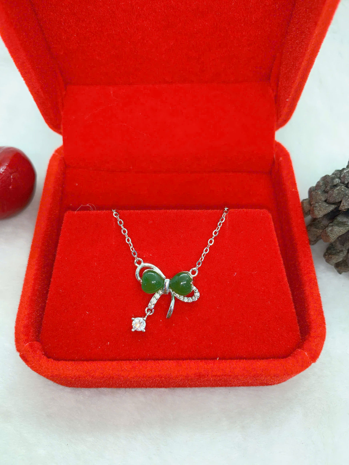 Mặt Dây Chuyền Ngọc Bích 5mm Bạc 925 - NE10868