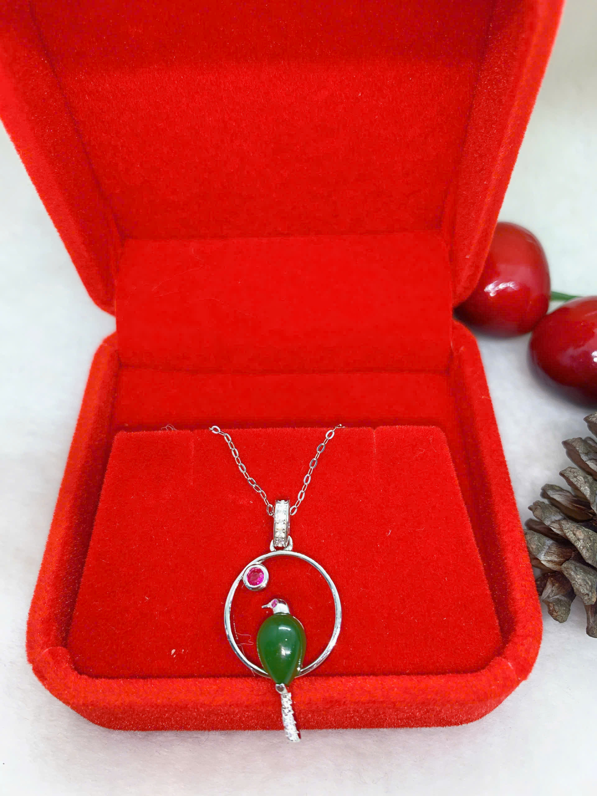 Mặt Dây Chuyền Ngọc Bích 6*9mm Bạc 925 - NE10334