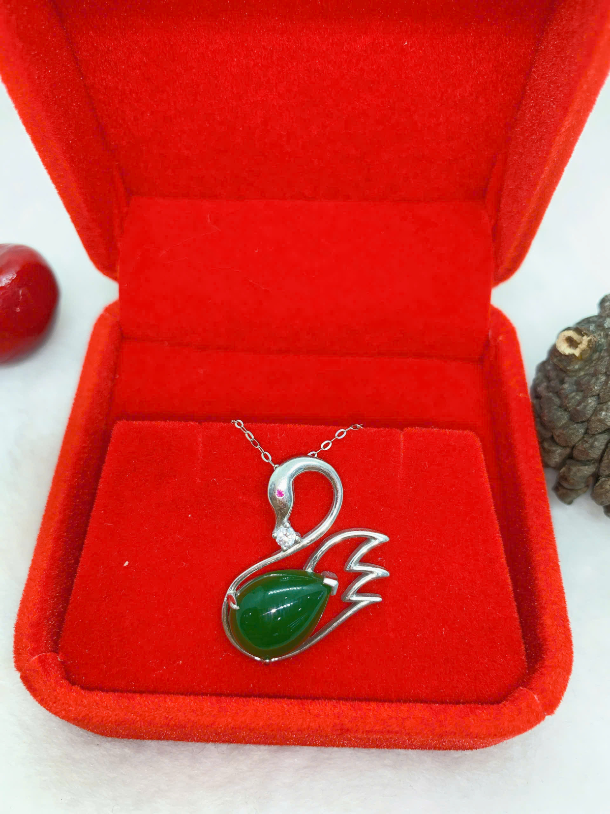 Mặt Dây Chuyền Ngọc Bích 10*14mm Bạc 925 - NE10246