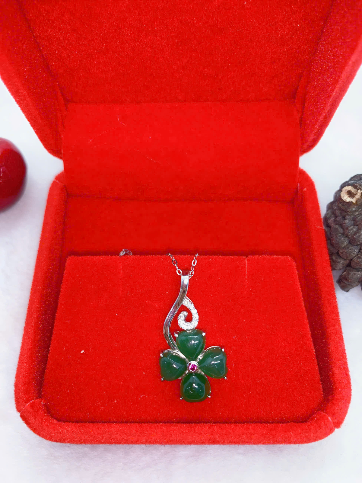 Mặt Dây Chuyền Ngọc Bích 6mm Bạc 925 - NE10317