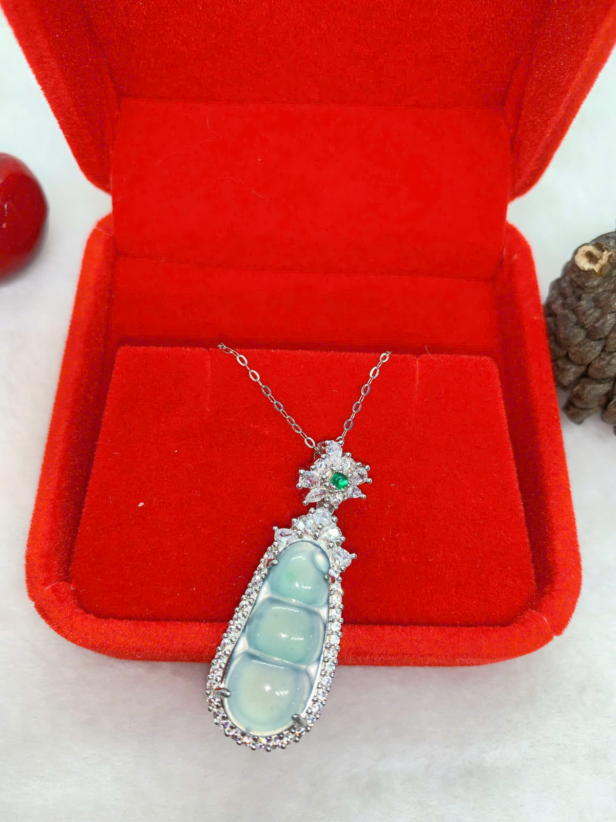 Mặt Dây Chuyền Ngọc Bích 10*22mm Bạc 925 - NE30022