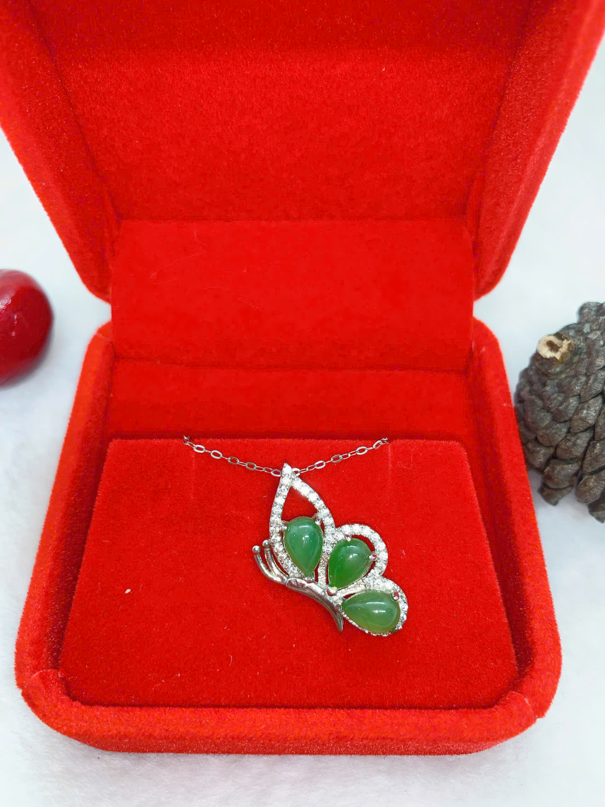 Mặt Dây Chuyền Ngọc Bích 5*7mm Bạc 925 - NE10297