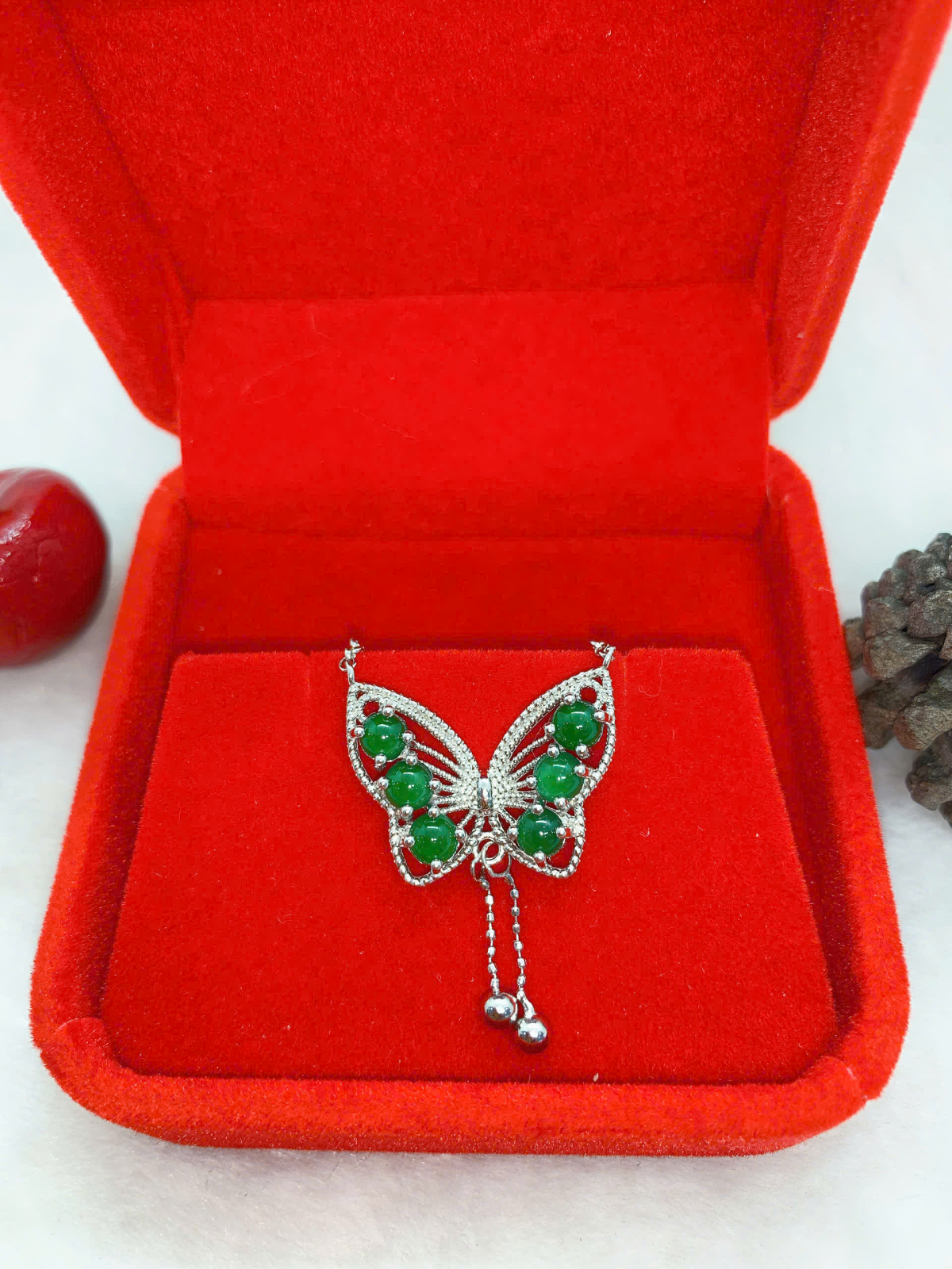 Mặt Dây Chuyền Ngọc Bích 4mm Bạc 925 - NE30031