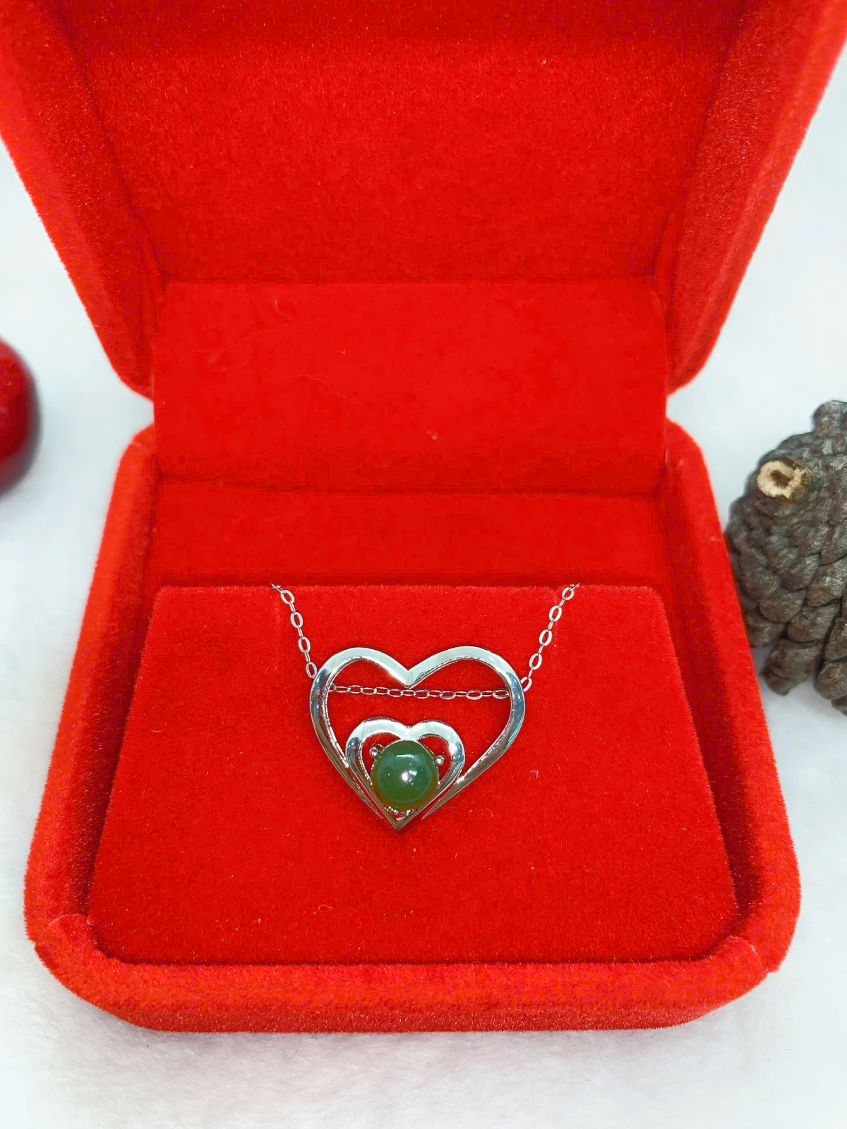 Mặt Dây Chuyền Ngọc Bích 6mm Bạc 925 - NE10352