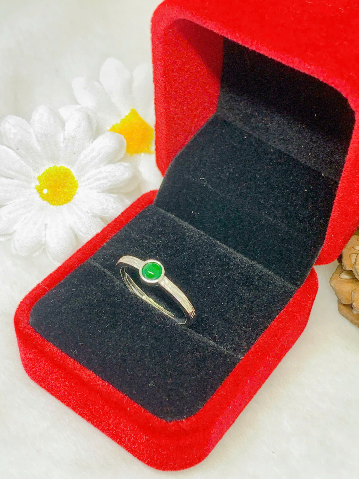 Nhẫn Ngọc Bích 4mm bạc 925 - NE31008