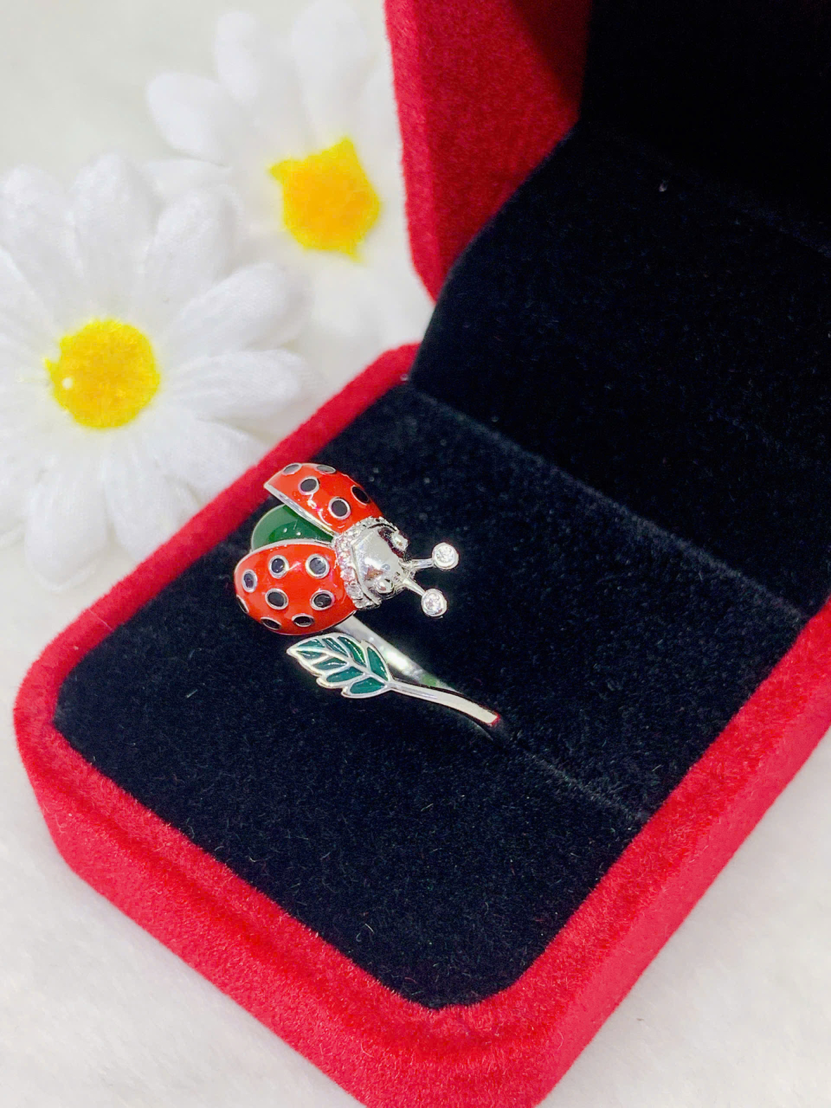 Nhẫn Ngọc Bích 7*9mm bạc 925 - NE11554T