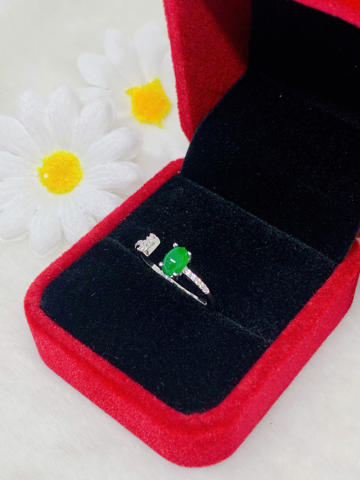 Nhẫn Ngọc Bích 3mm bạc 925 - NE31003