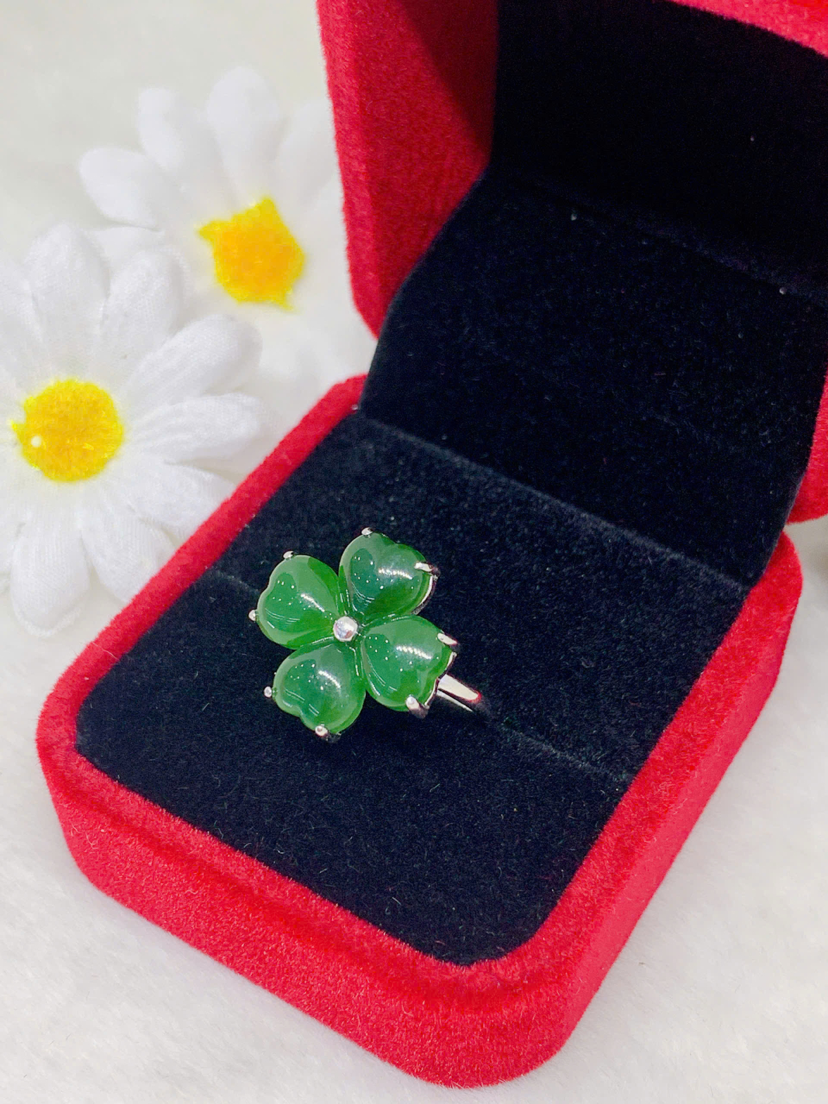 Nhẫn Ngọc Bích 7mm bạc 925 - NE11435