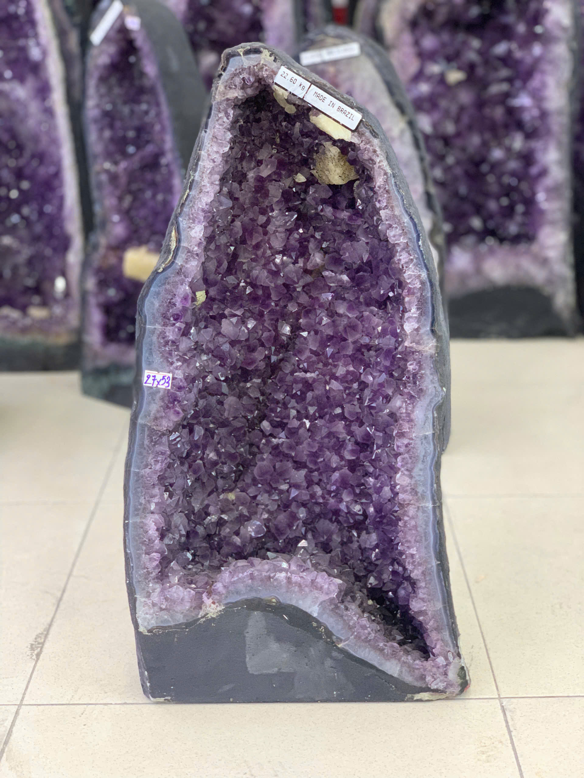 Cặp Hốc Thạch Anh Tím 4A ( Tổng TL: 40.85kg )