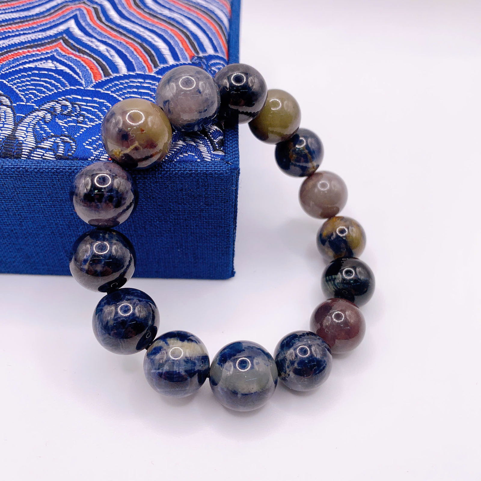 Vòng Tay Sapphire Việt Nam  thiên nhiên Hạt tròn size 12mm