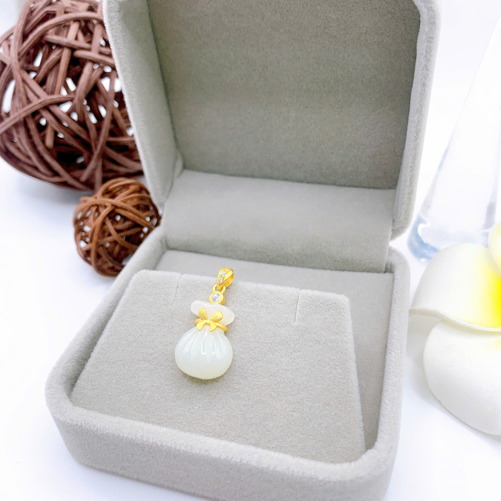 Mặt dây chuyền Bạch Ngọc 12*16mm bạc 925-EW4847-6