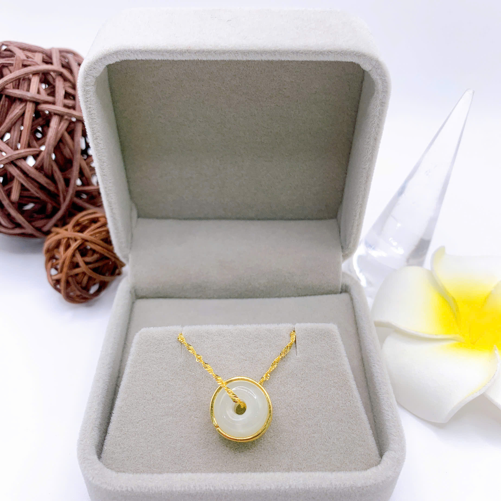 Mặt dây chuyền Bạch Ngọc 7*12mm bạc 925-EW4079-2