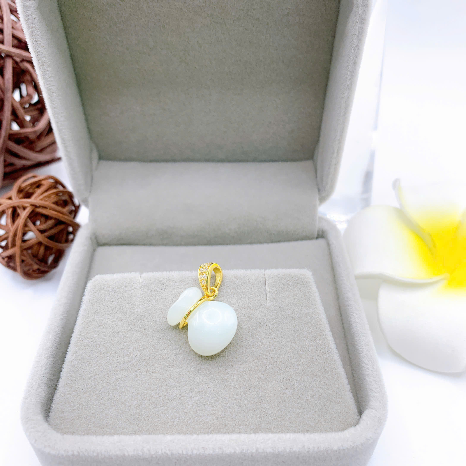 Mặt dây chuyền Bạch Ngọc 12*16mm bạc 925-EW4620-6