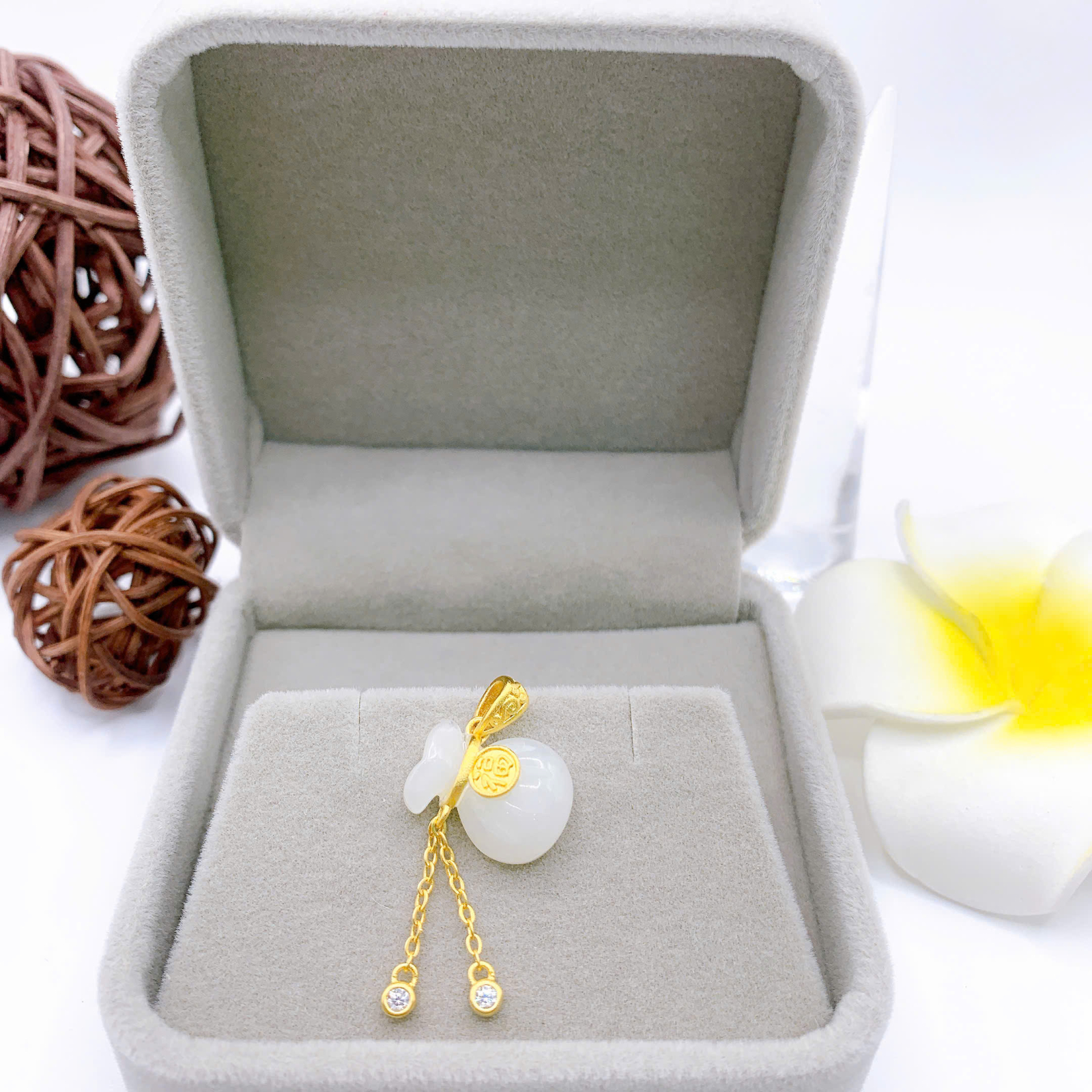 Mặt dây chuyền Bạch Ngọc 12*16mm bạc 925-EW4842-6