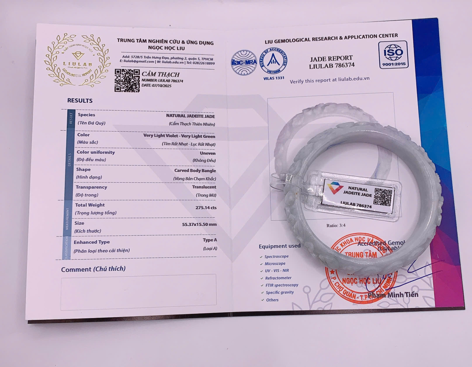 Vòng kiềng Cẩm Thạch Type A chạm khắc cao cấp