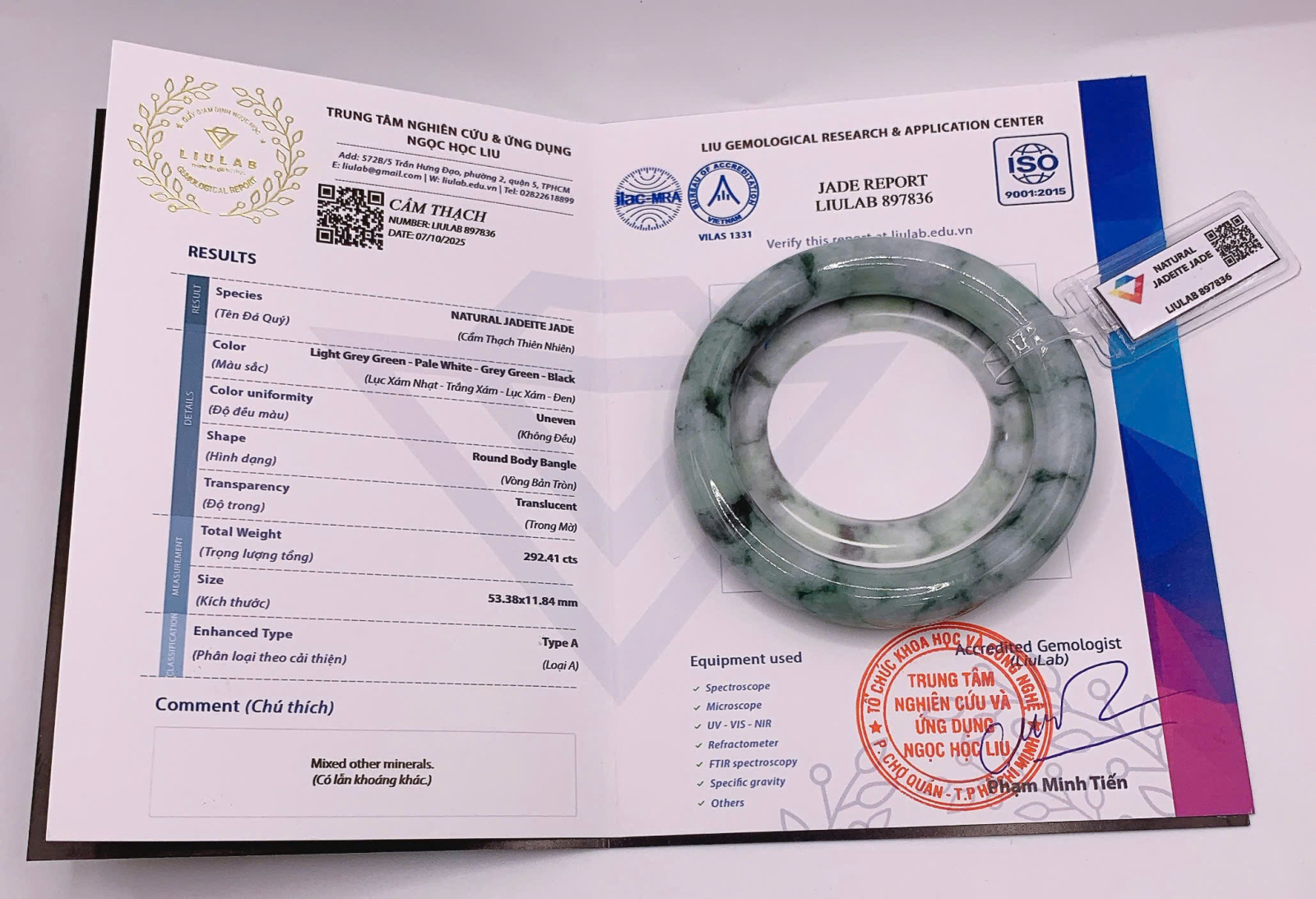 Vòng kiềng Cẩm Thạch xanh lí bản tròn