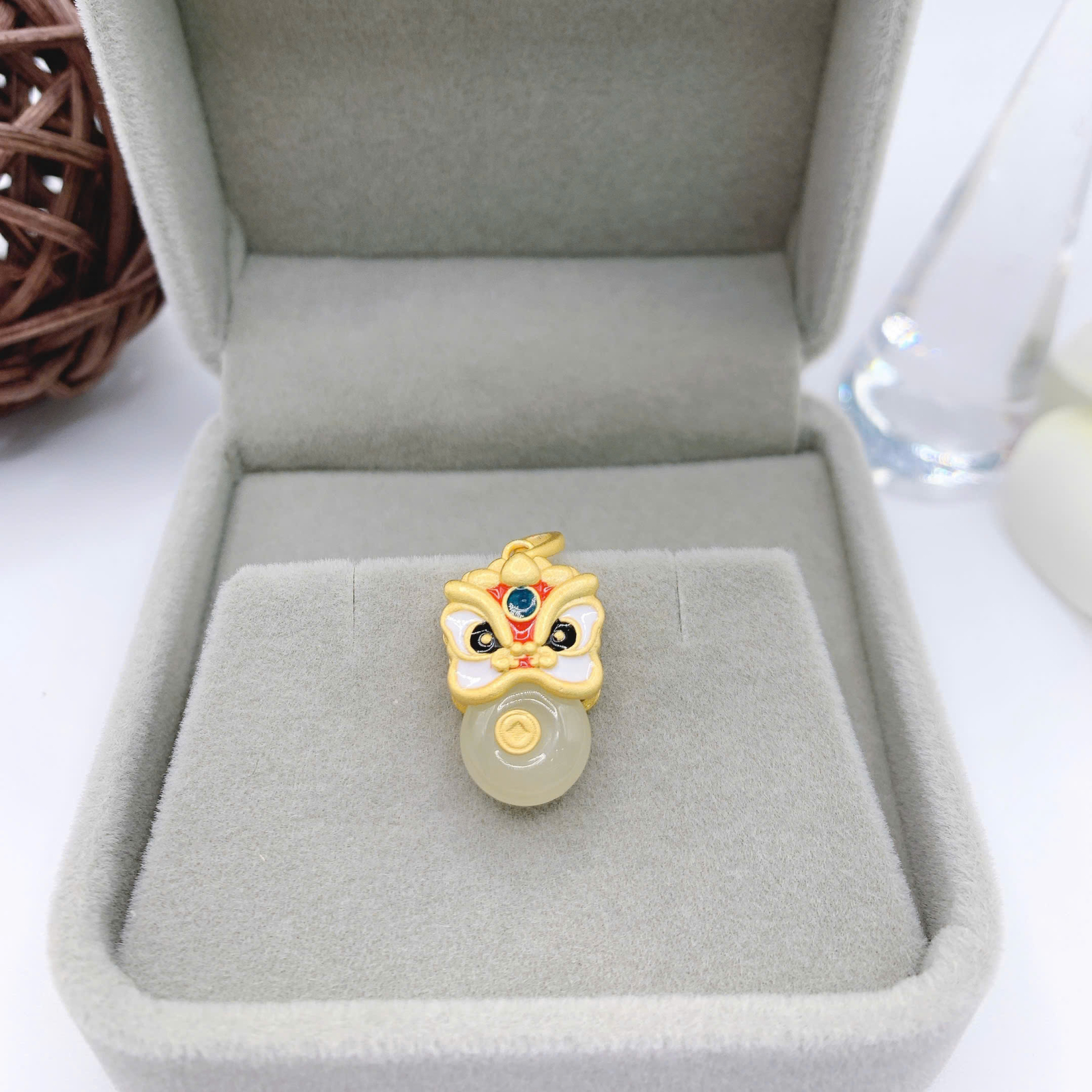 Mặt dây chuyền Bạch Ngọc 10mm bạc 925-EW0050-6