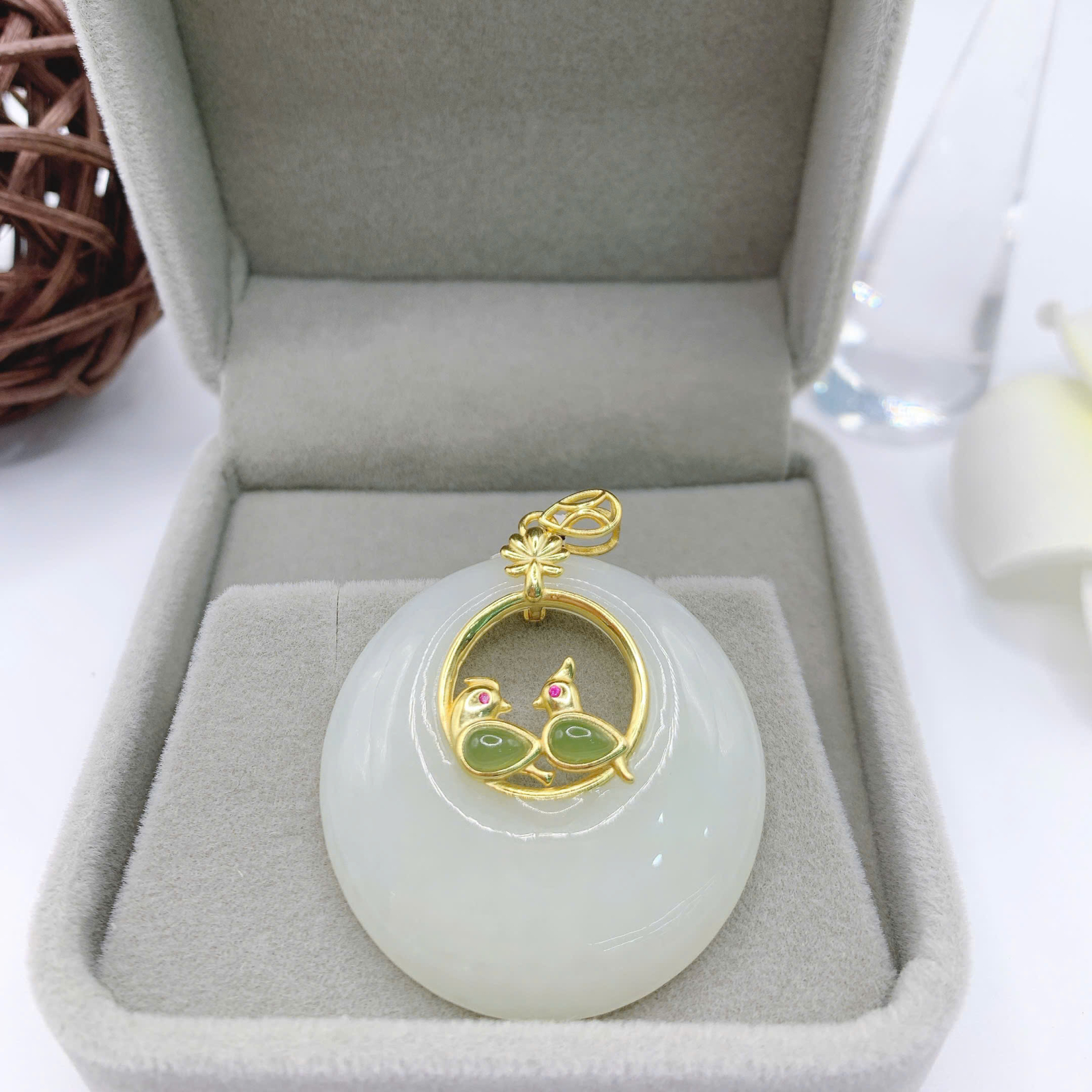 Mặt dây chuyền Bạch Ngọc 35mm bạc 925 -EW5228-2