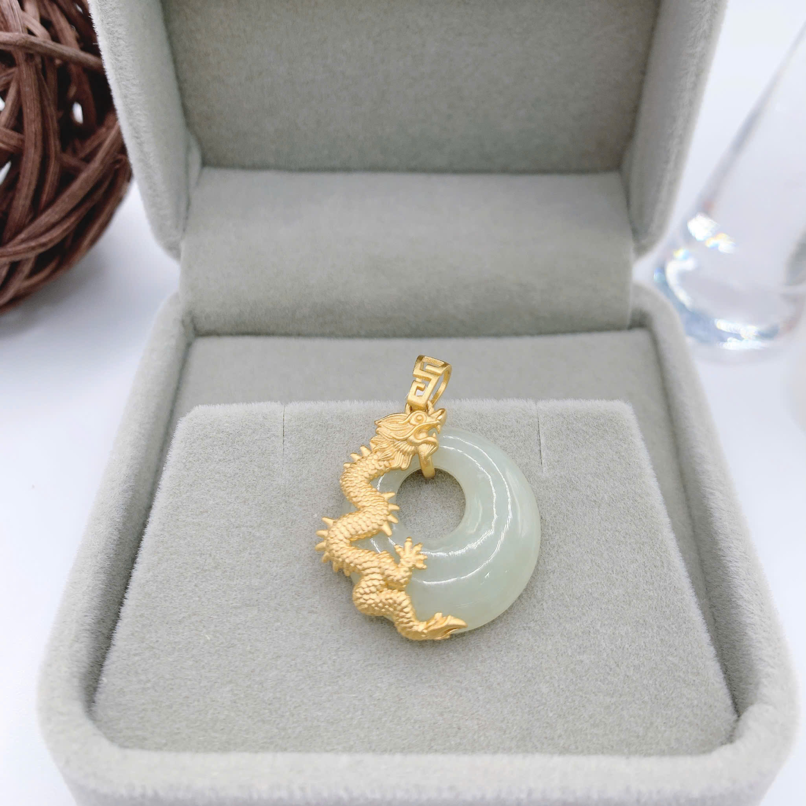 Mặt dây chuyền Bạch Ngọc 20mm bạc 925-EW4962-6