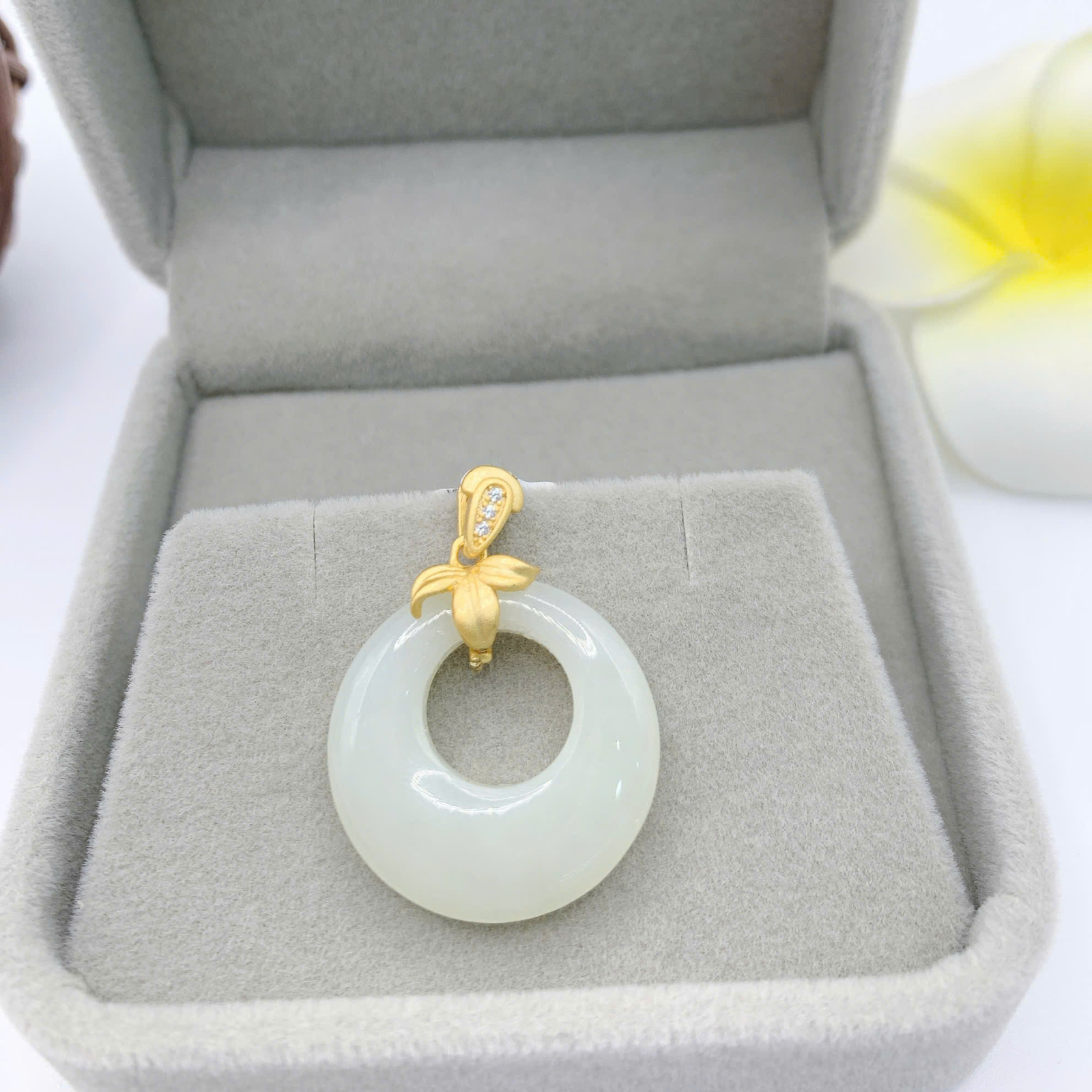 Mặt dây chuyền Bạch Ngọc 22mm bạc 925-EW4355-6