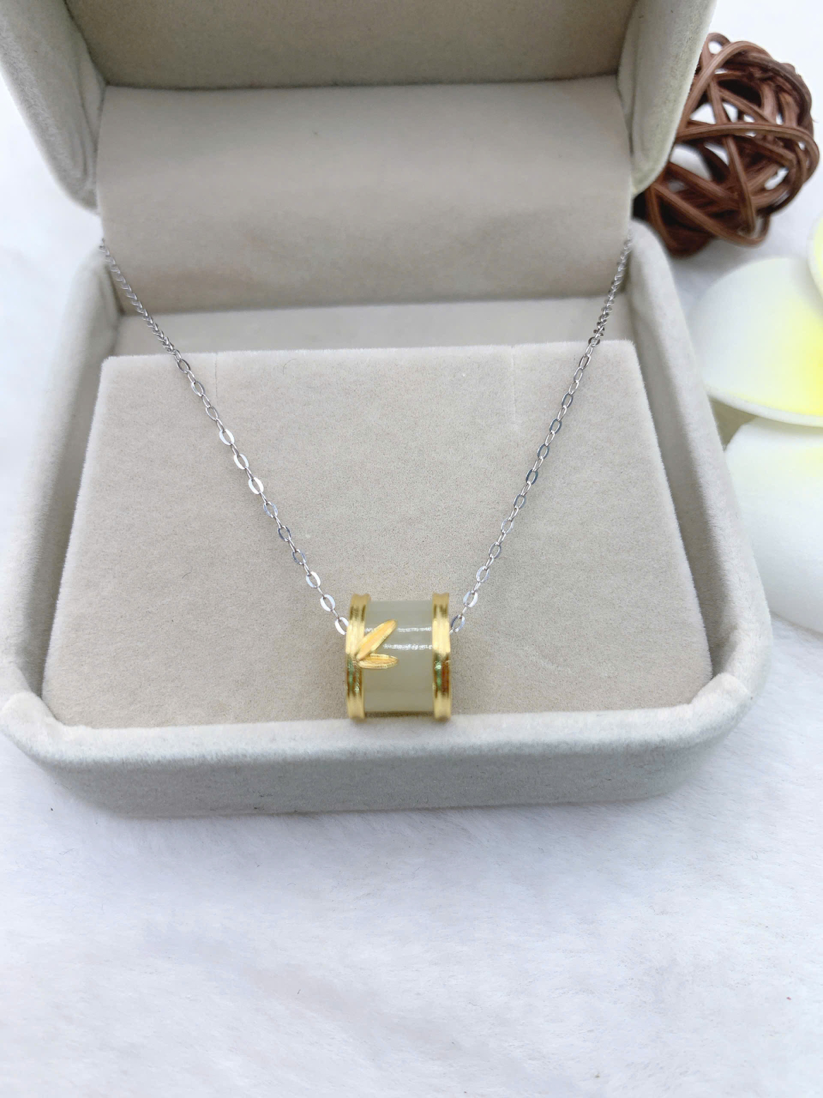 Mặt dây chuyền Bạch Ngọc 7*9mm bạc 925-EW3053-2