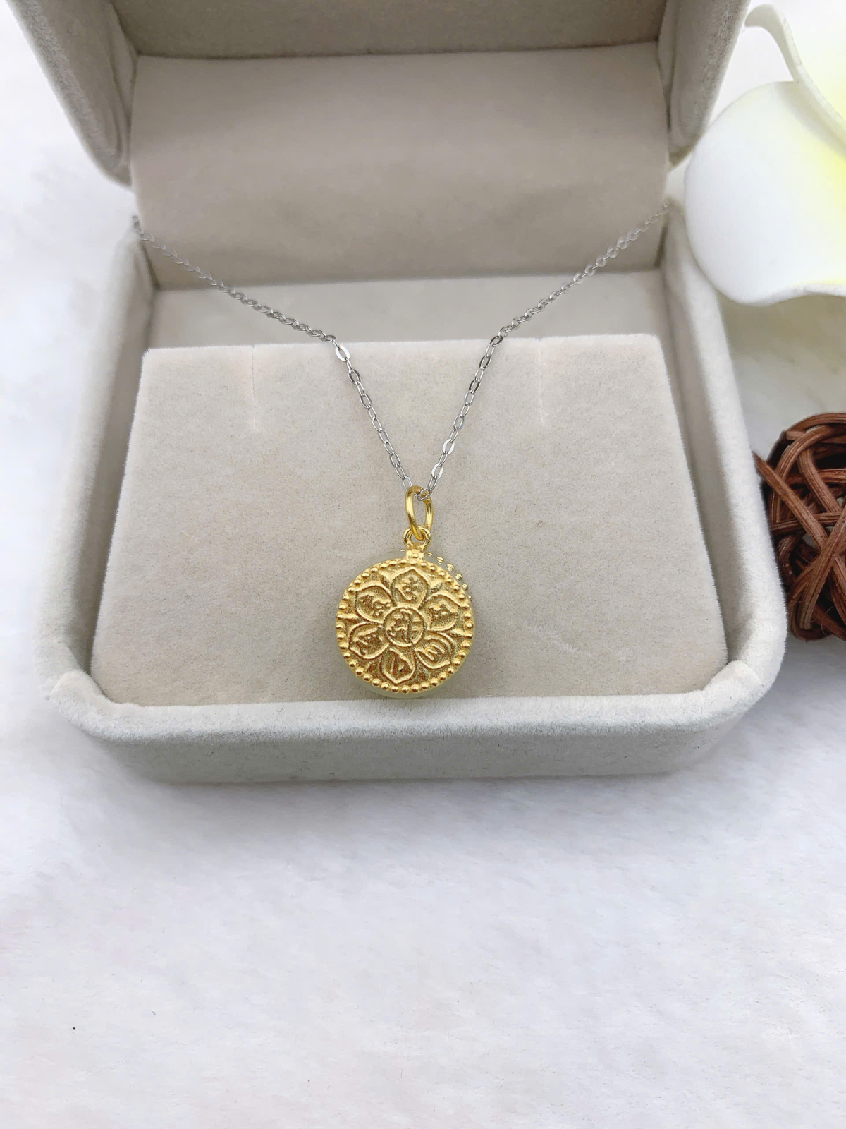 Mặt dây chuyền Bạch Ngọc 8*12mm bạc 925-EW3046-2