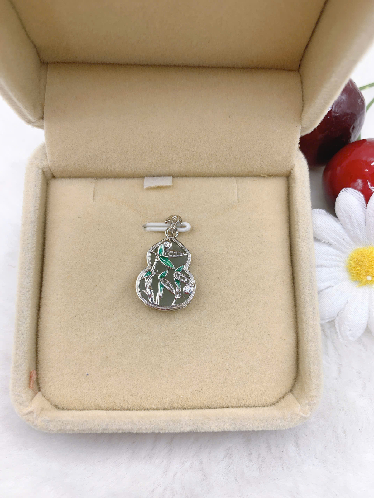 Mặt dây chuyền Bạch Ngọc 13*17mm bạc 925-EW5786