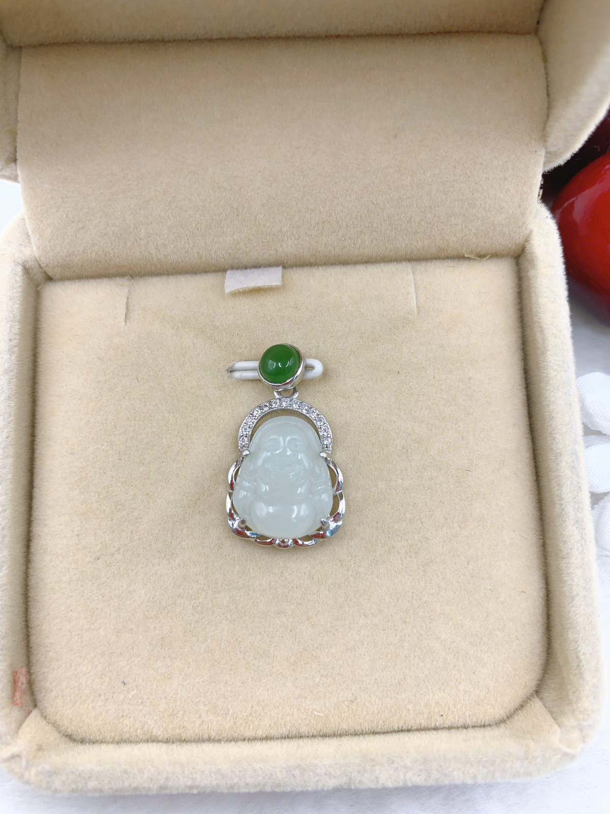  Mặt dây chuyền Bạch Ngọc 12*15mm bạc 925-EW4233