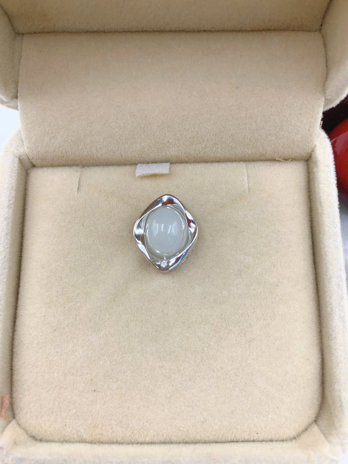 Mặt dây chuyền Bạch Ngọc 8*10mm bạc 925-EW4327