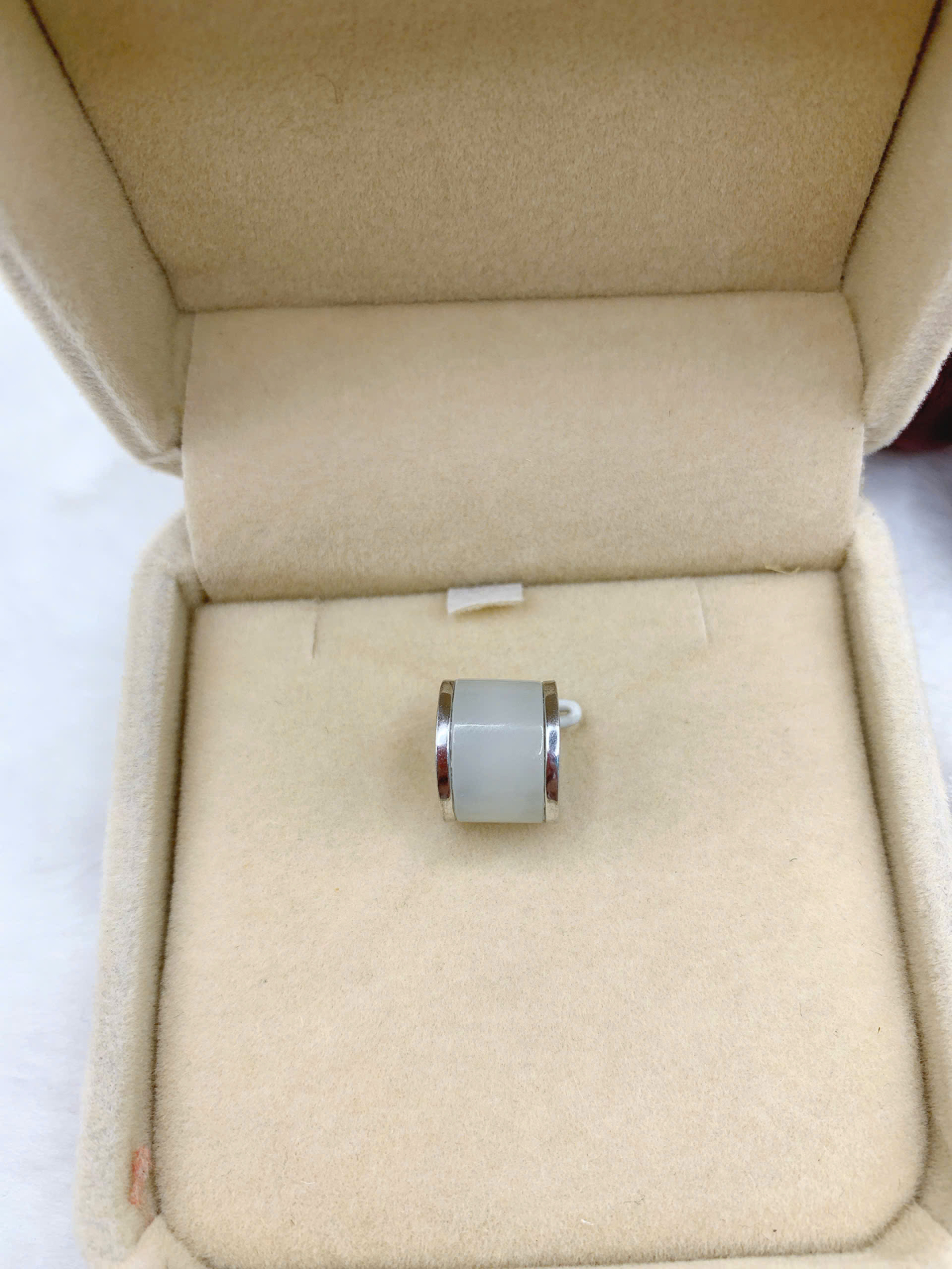 Mặt dây chuyền Bạch Ngọc 7*12mm bạc 925-EW4081A