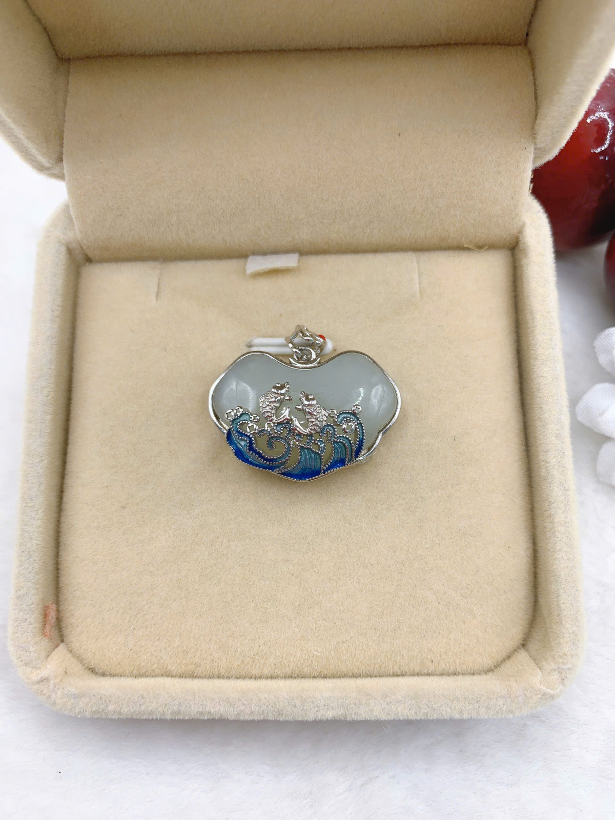 Mặt dây chuyền Bạch Ngọc 16*24mm bạc 925-EW3099T