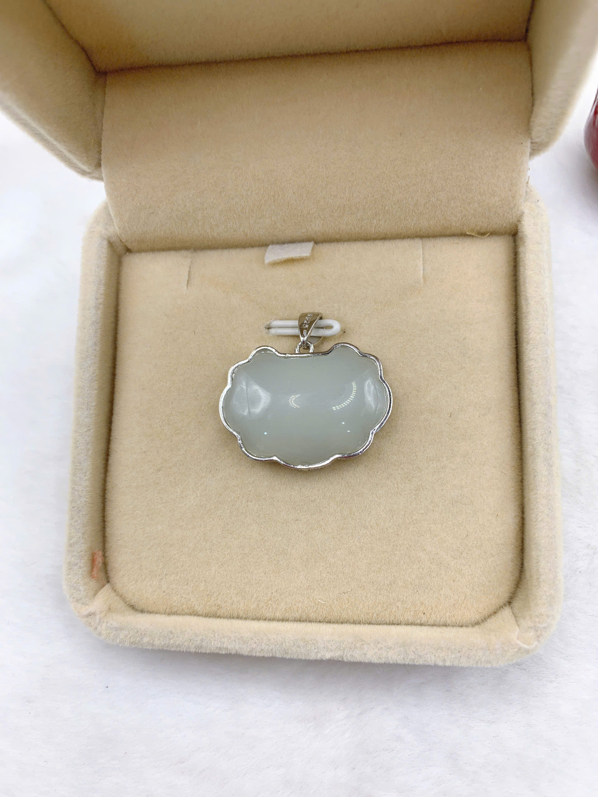 Mặt dây chuyền Bạch Ngọc 17*24mm bạc 925-EW4838