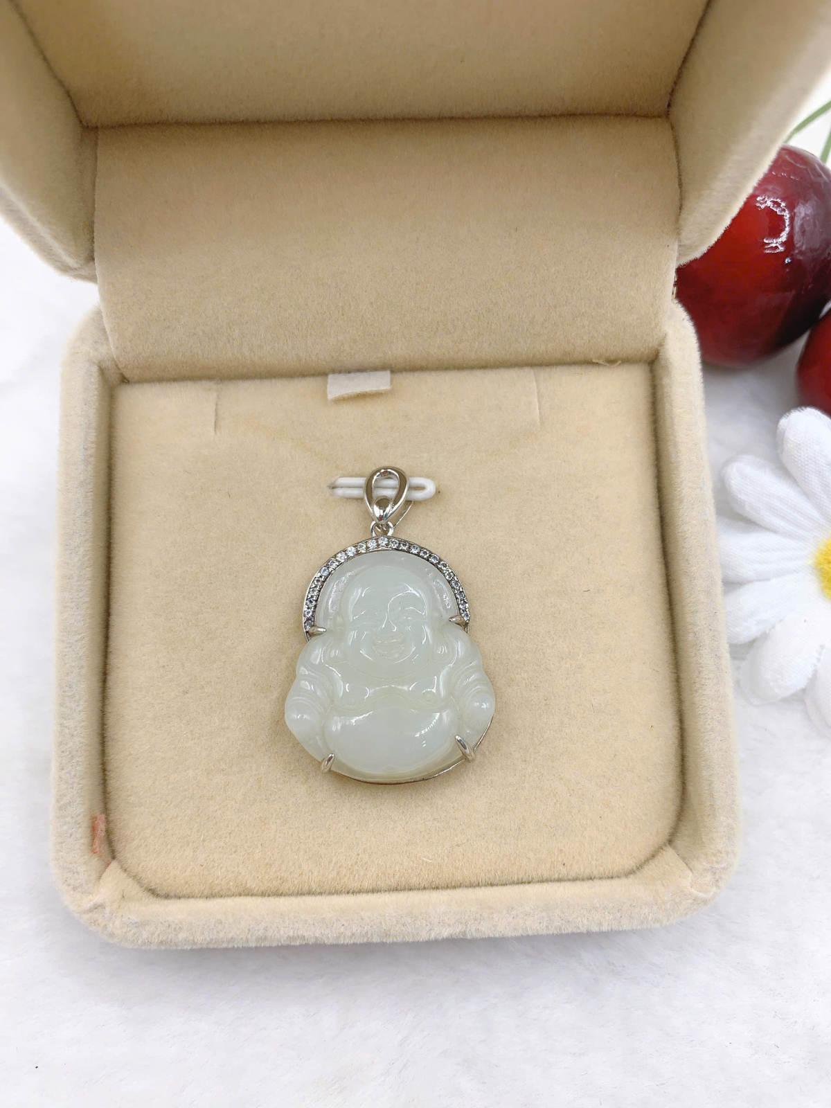 Mặt dây chuyền Bạch Ngọc 22*24mm bạc 925-EW4098