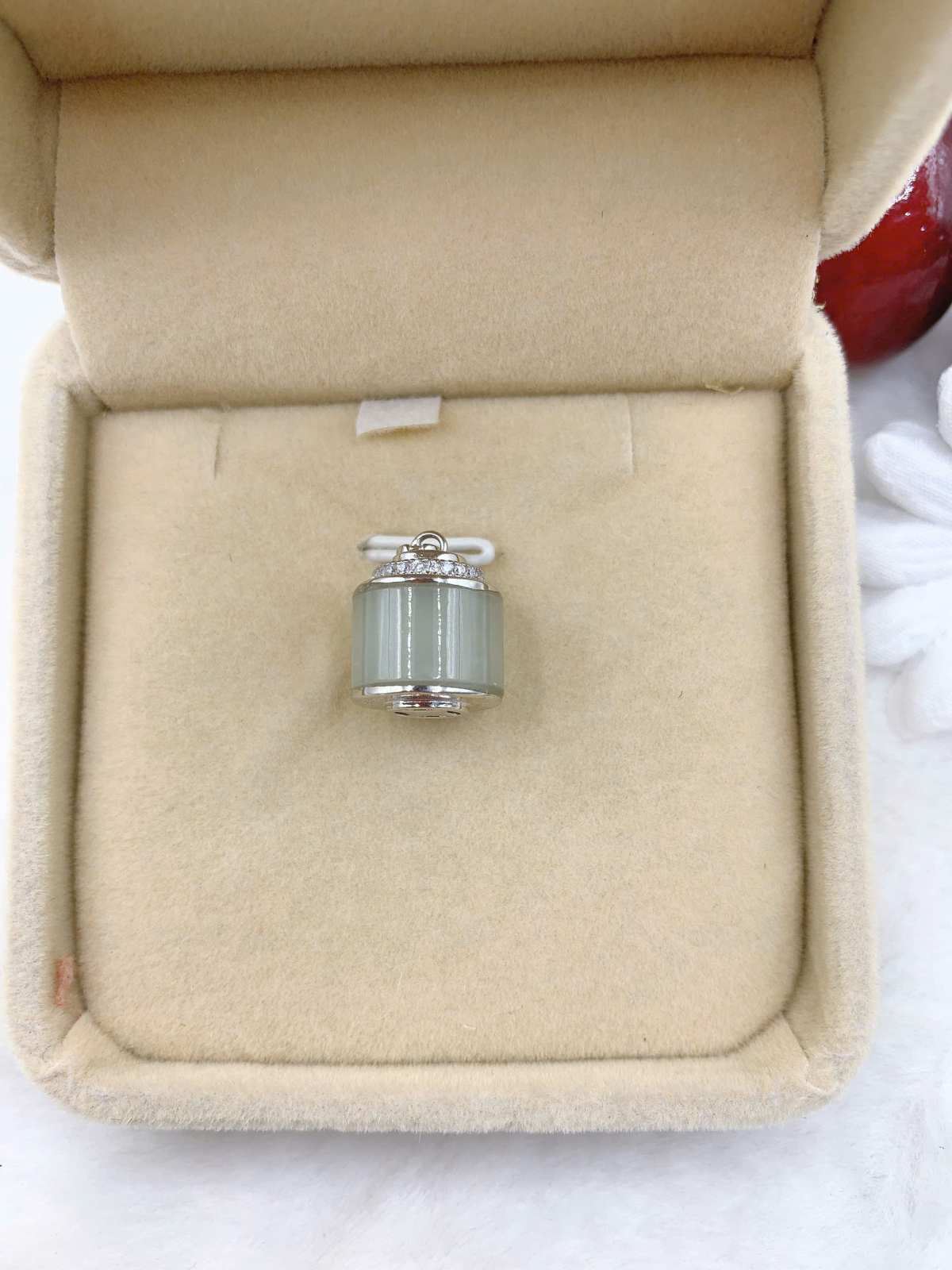 Mặt dây chuyền Bạch Ngọc 7*11mm bạc 925-EW4080