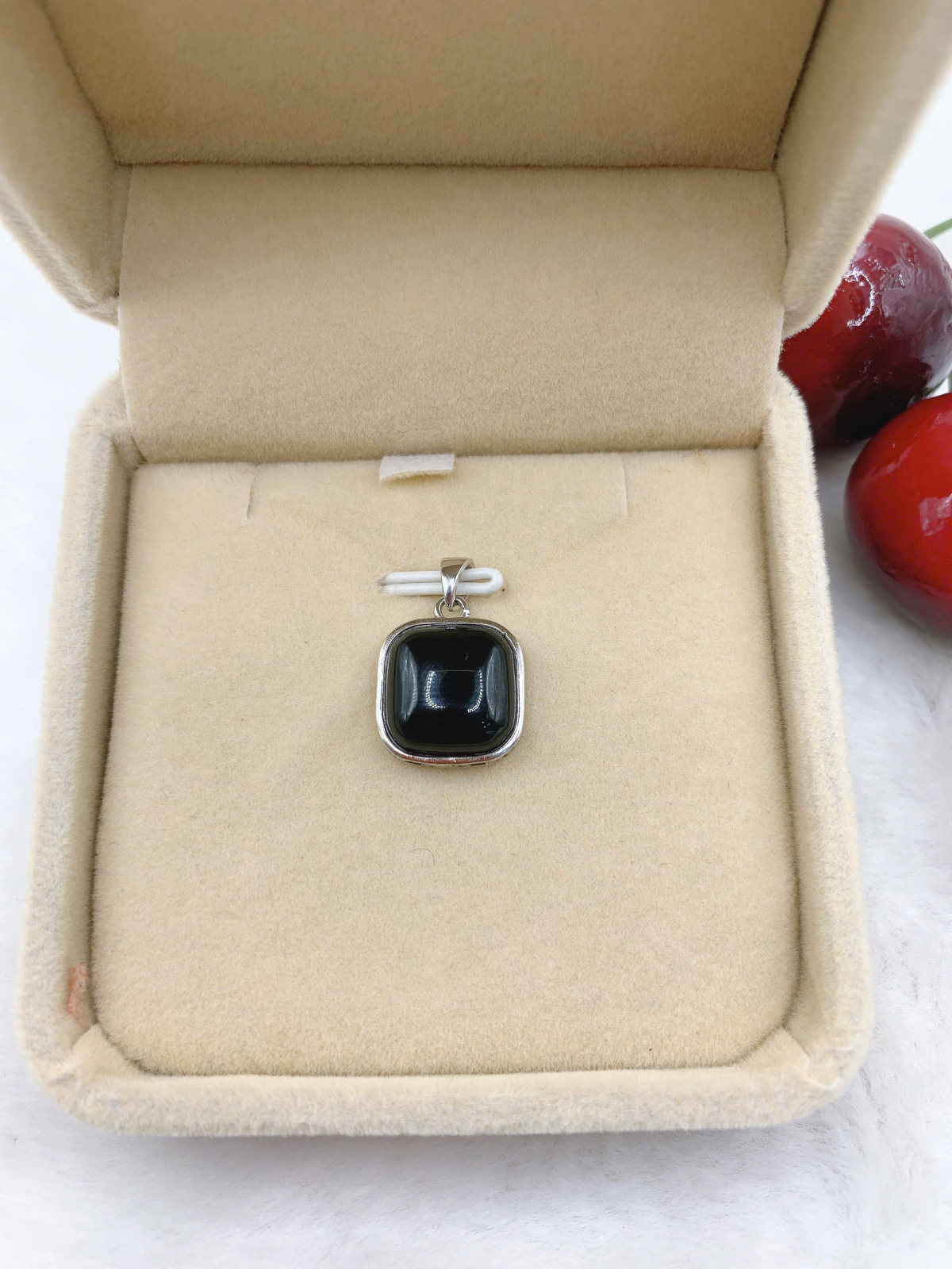 Mặt dây chuyền Bạch Ngọc 12mm bạc 925-EW4294A