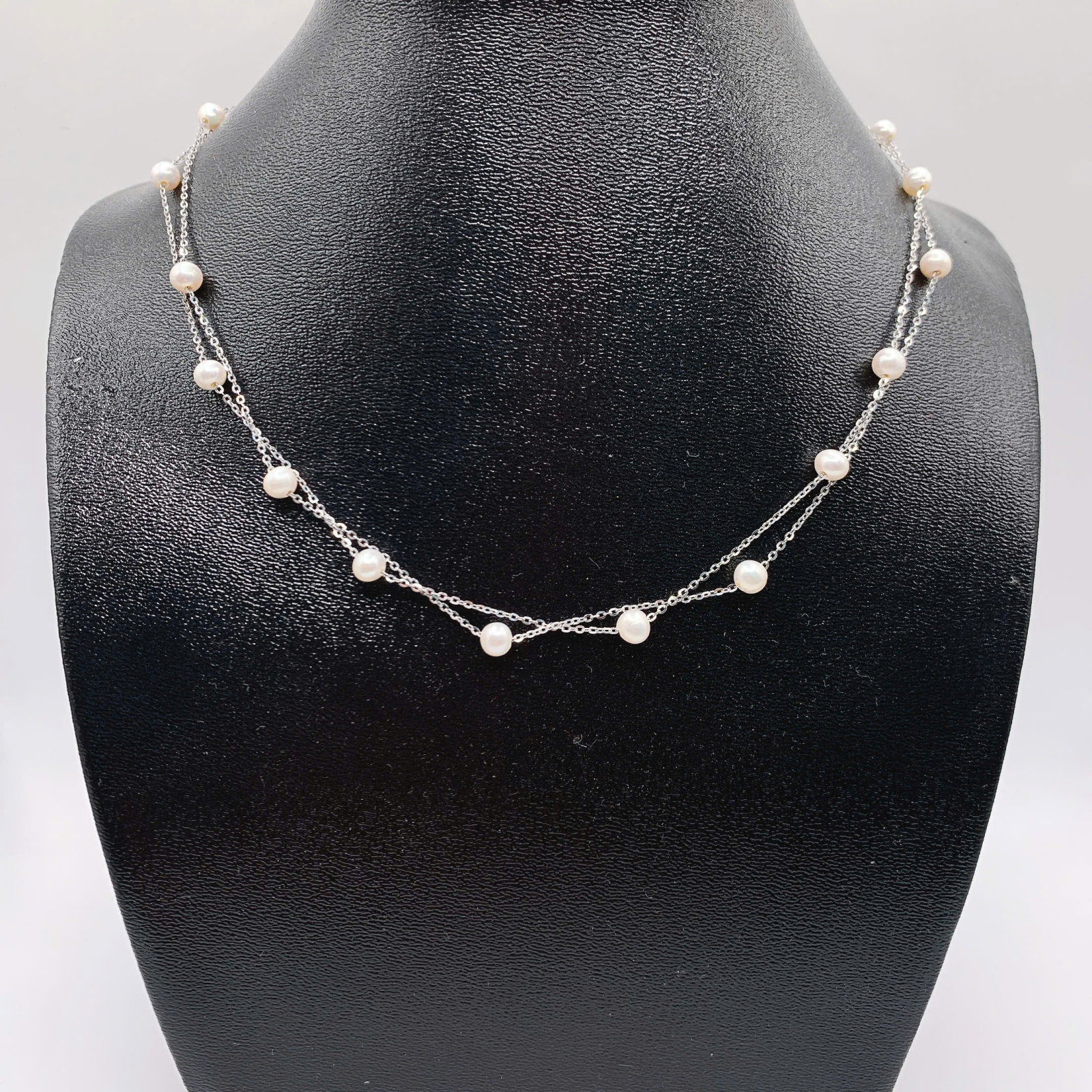  Dây chuyền ngọc trai 4-5mm bạc 950-GP191