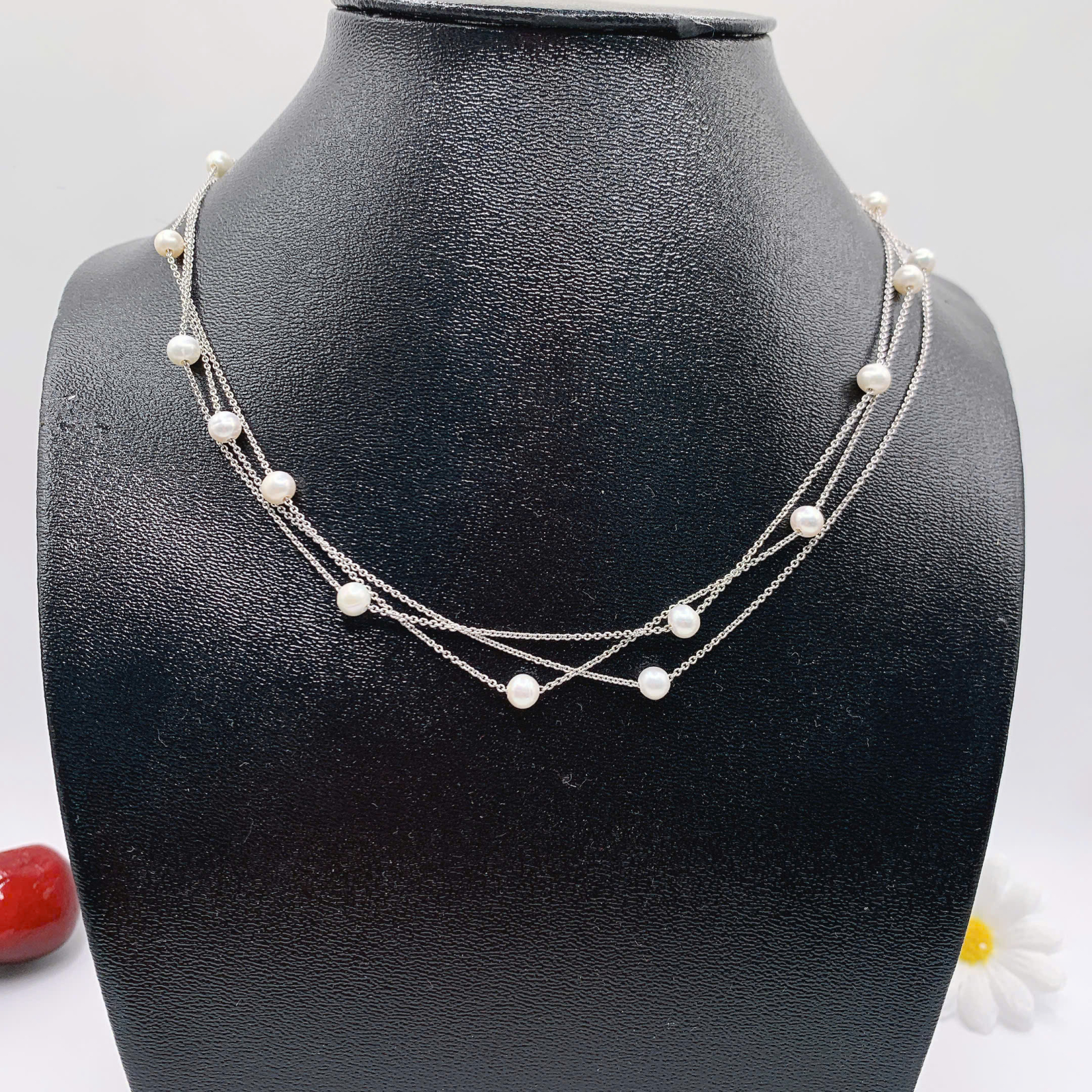 Dây chuyền ngọc trai 4-5mm bạc 950-GP192