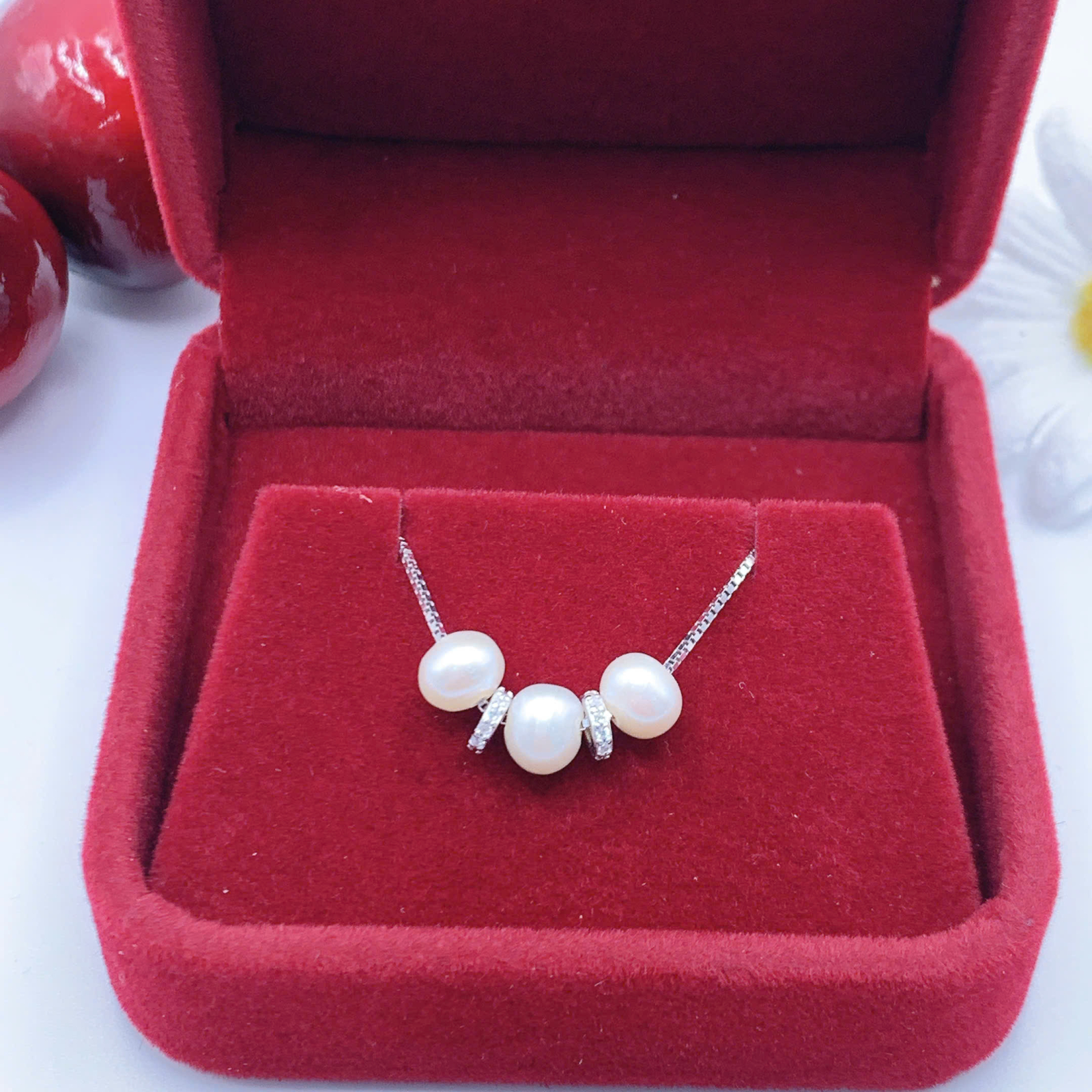  Dây chuyền ngọc trai 6mm bạc 950-GP108