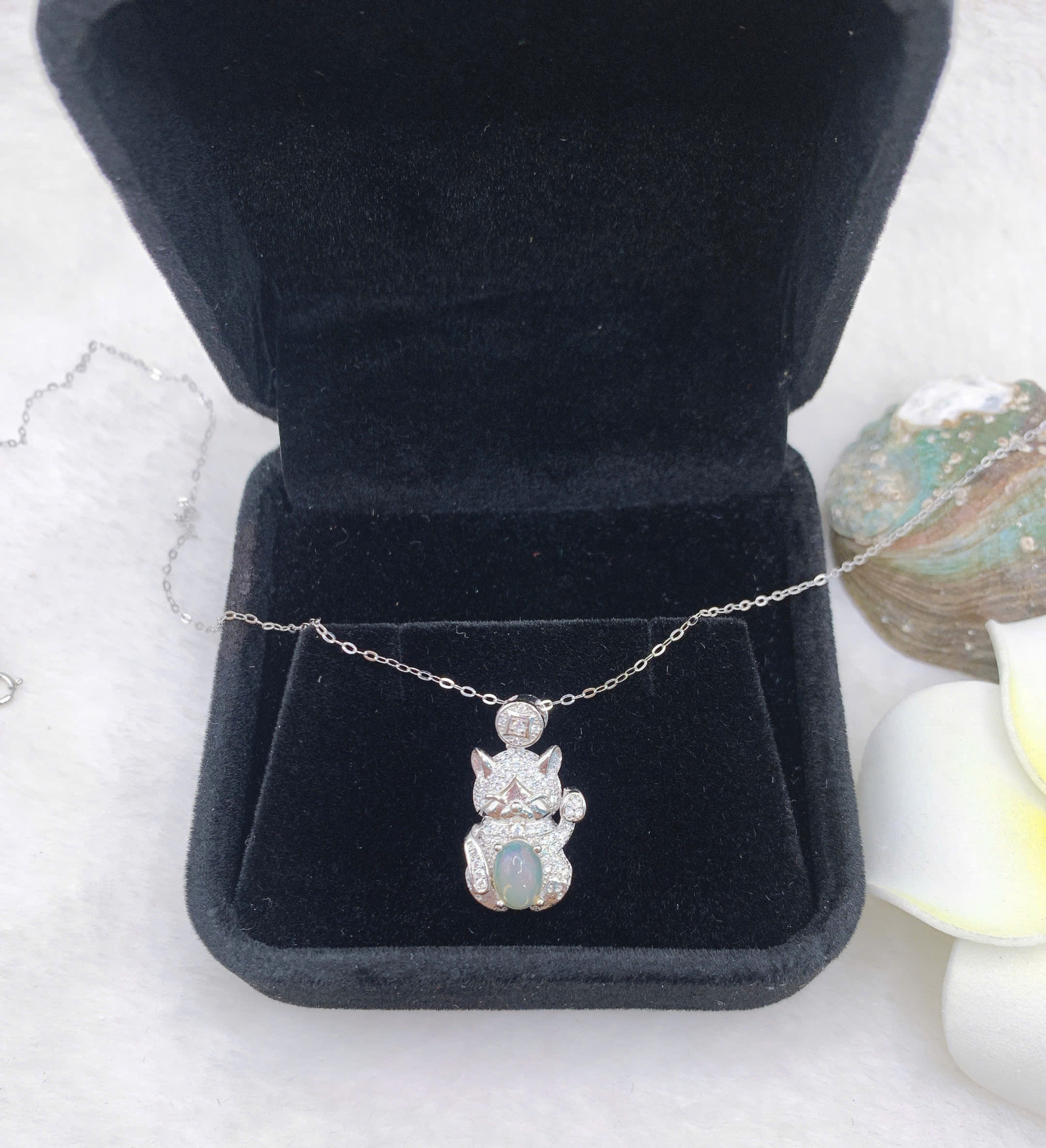 Mặt dây chuyền opal 5*7mm bạc 925-BO121