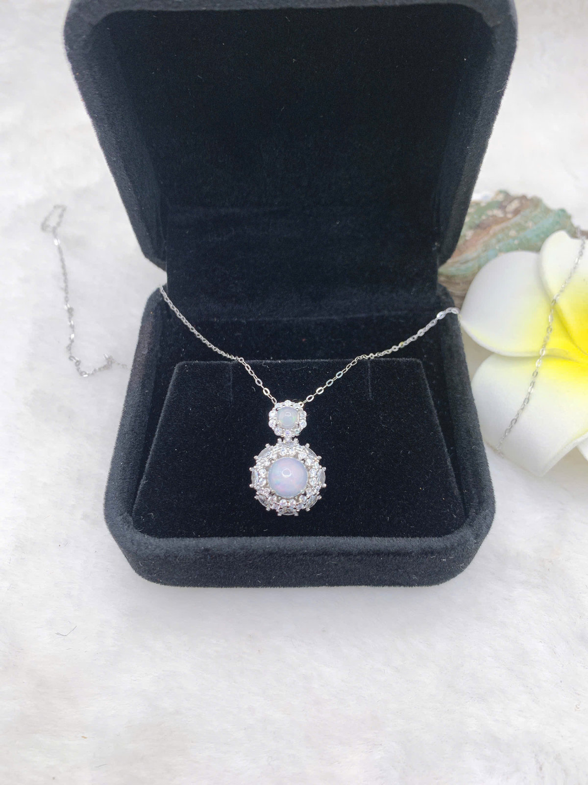 Mặt dây chuyền opal 7mm bạc 925-BO141