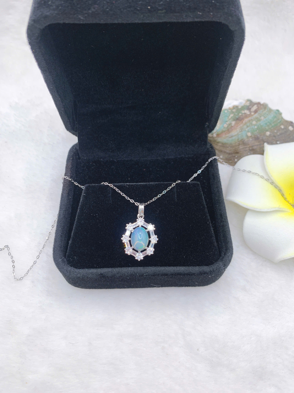 Mặt dây đá Opal 7*9mm bạc 925-BO066