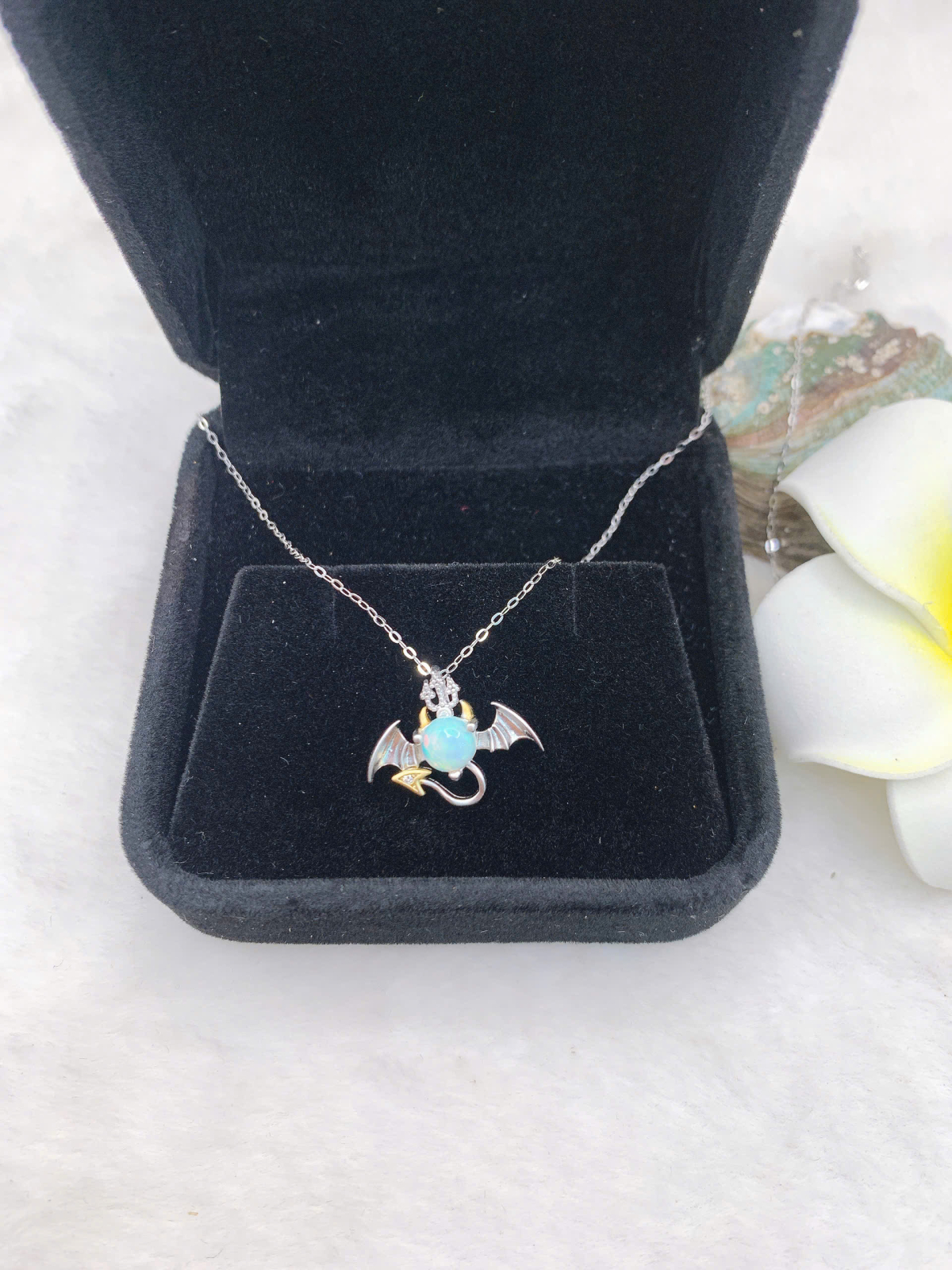 Mặt dây chuyền đá Opal 6mm bạc 925-BO074