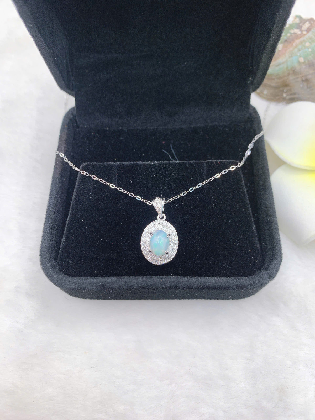 Mặt dây đá Opal 6*8mm bạc 925-BO062