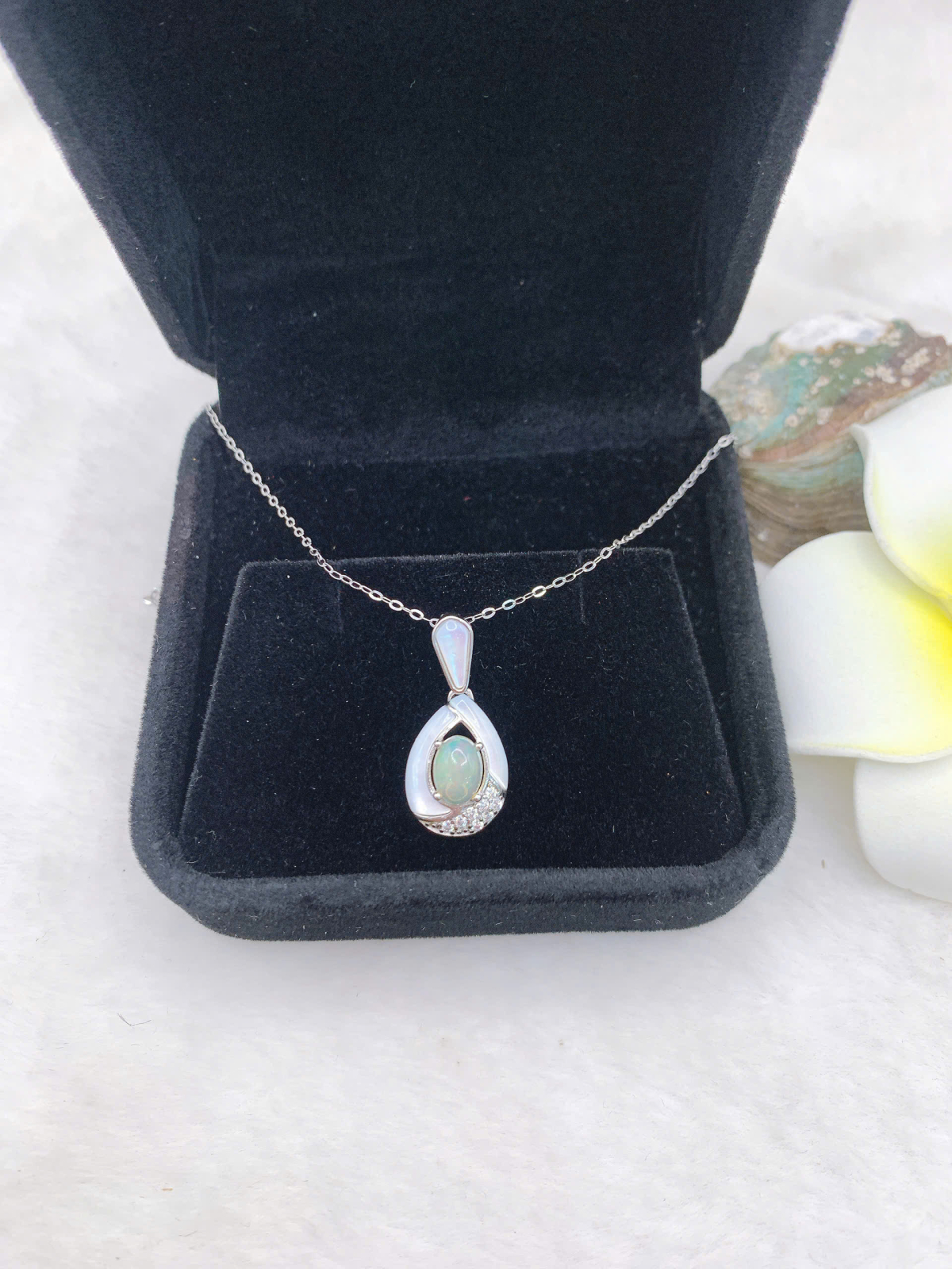  Mặt dây chuyền opal 5*7mm bạc 925-BO128