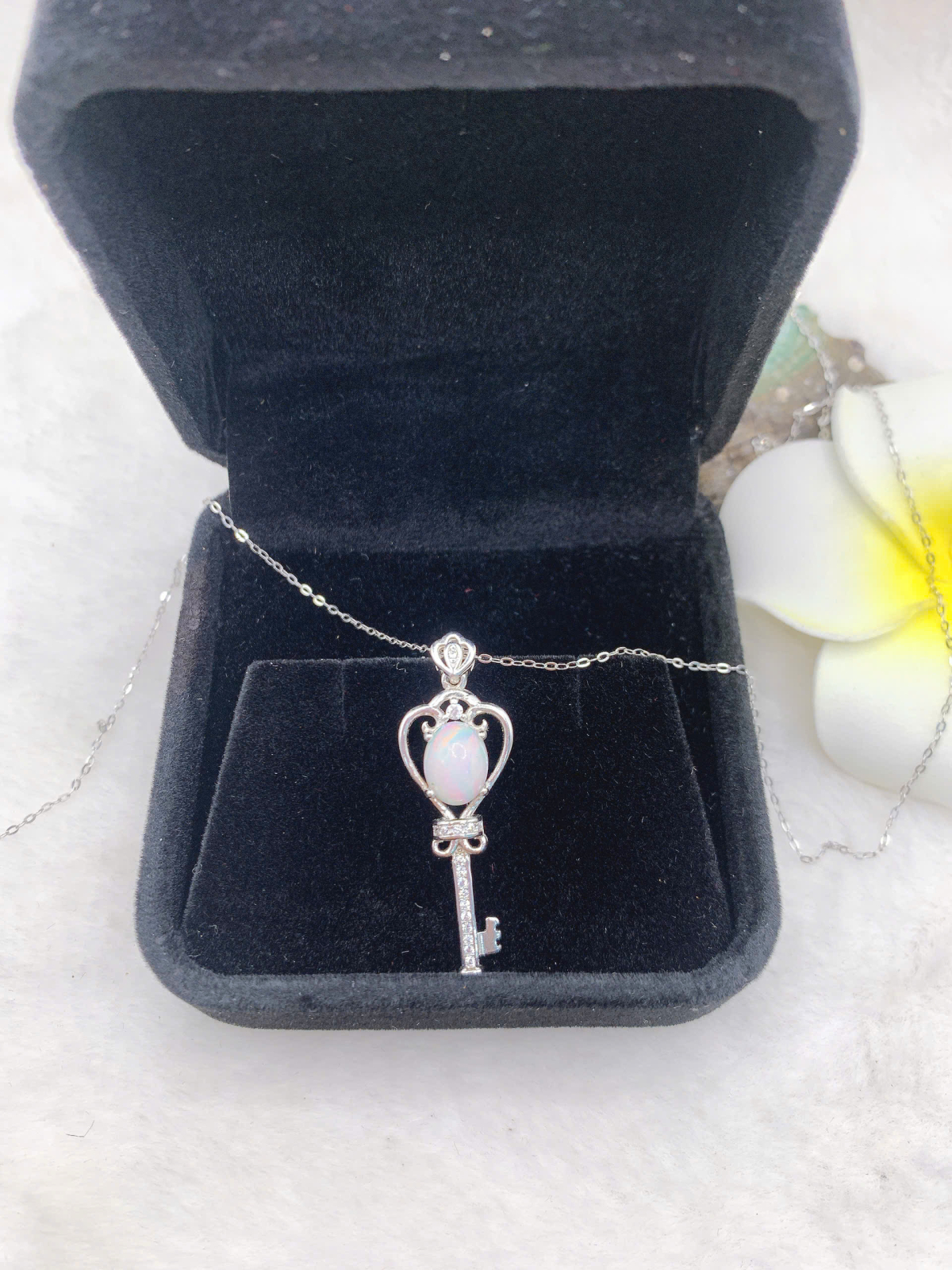 Mặt dây chuyền Opal 7*9mm bạc 925-BO003