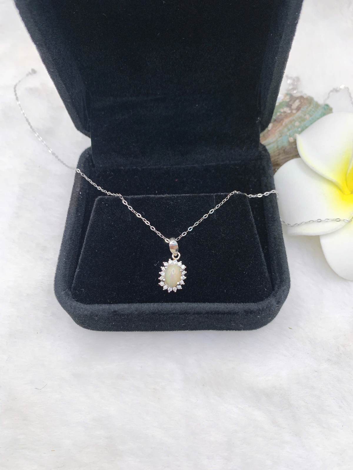 Mặt dây chuyền đá Opal 5*7mm bạc 925-BO007