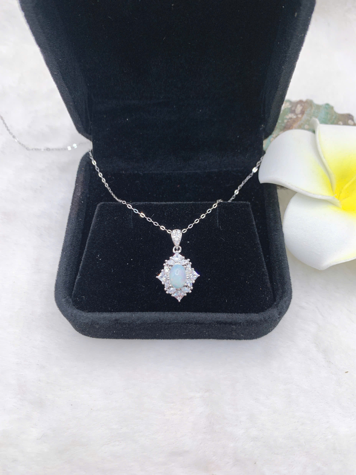 Mặt dây chuyền Opal 5*7mm bạc 925-BO129