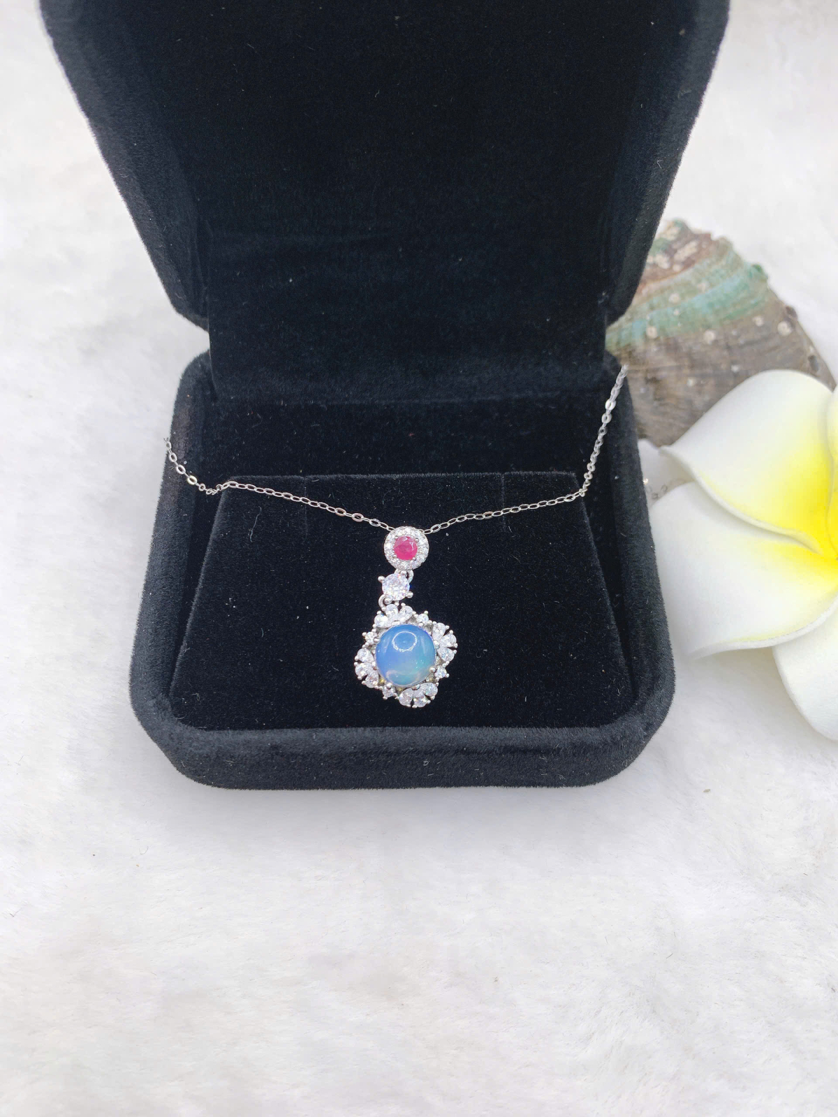  Mặt dây chuyền Opal 7mm bạc 925-BO127