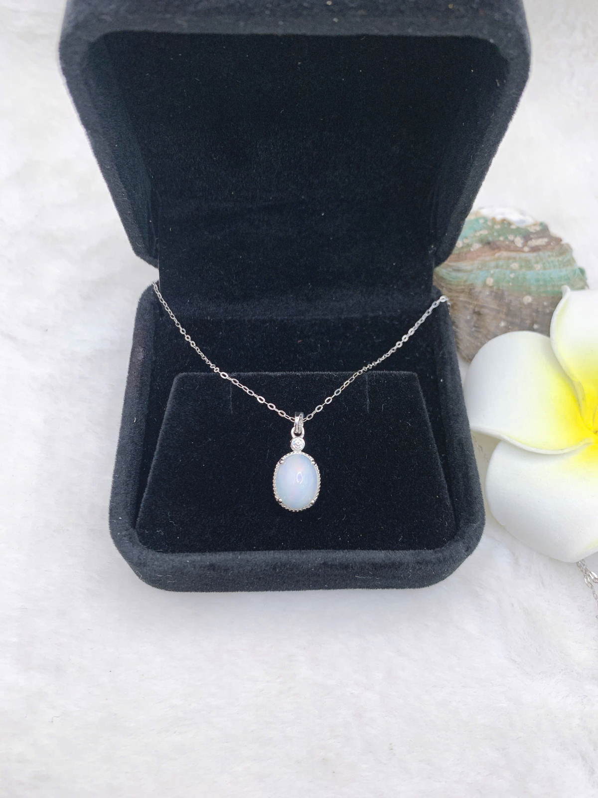 Mặt dây đá Opal 8*10mm bạc 925-BO110